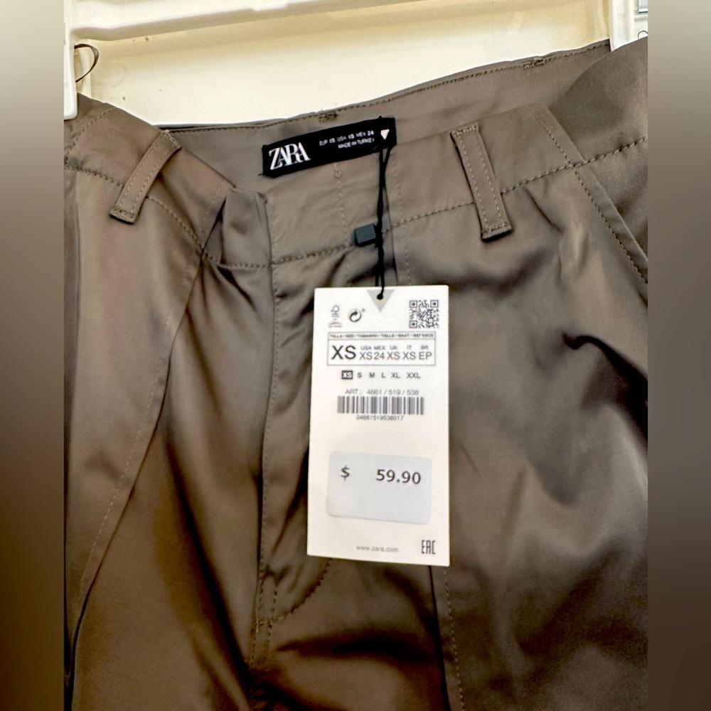 Zara cargo pants satin